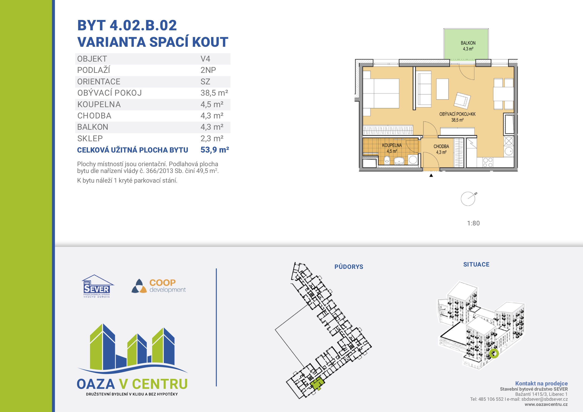 byt 4 02 B 02 varianta spaci kout