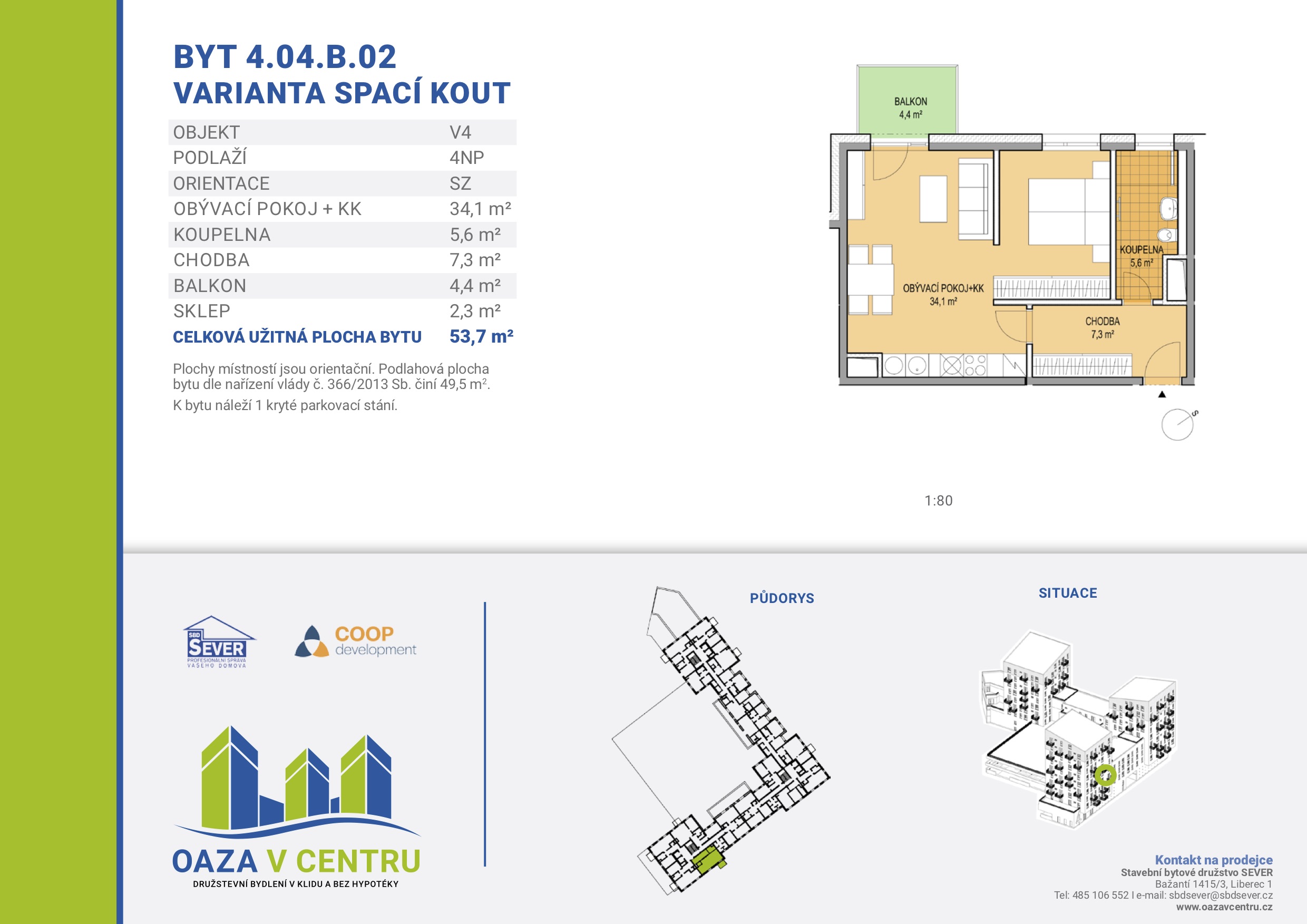 byt 4 04 B 02 varianta spaci kout