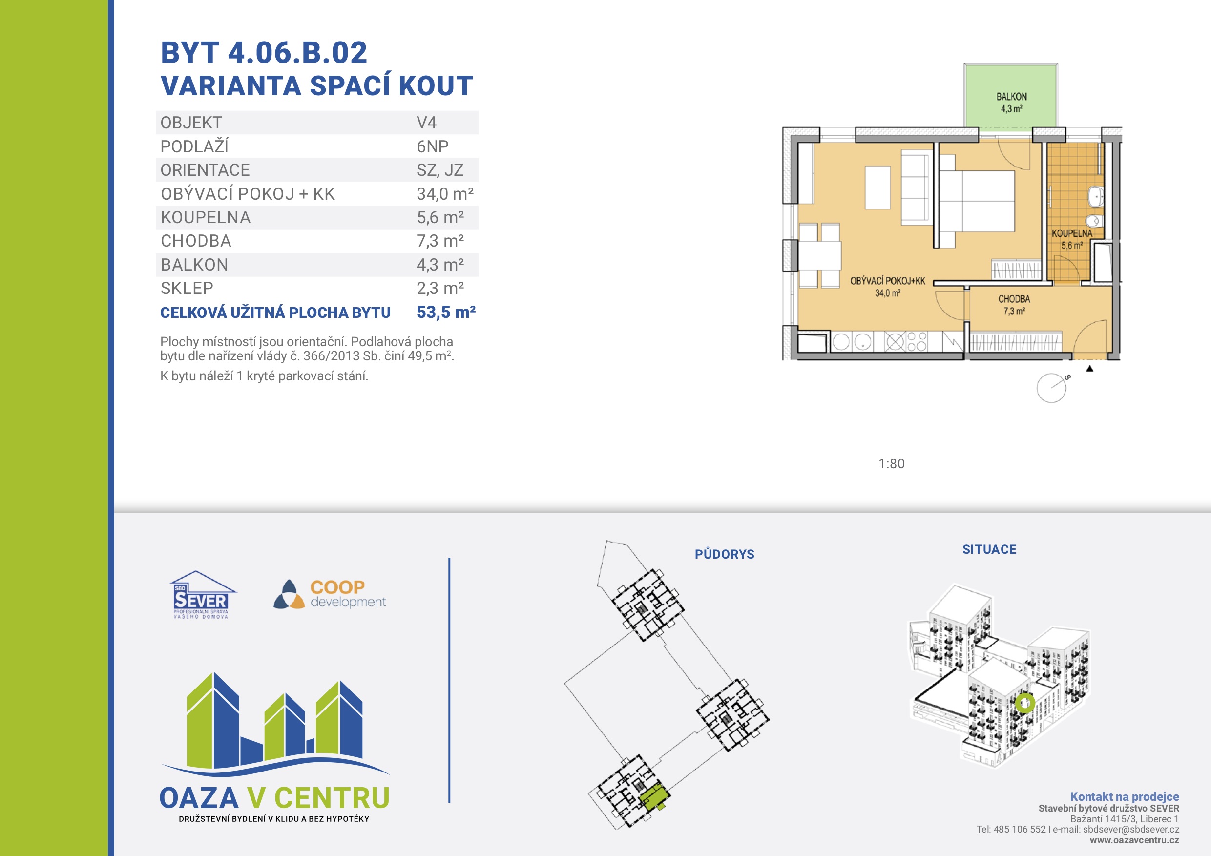 byt 4 06 B 02 varianta spaci kout