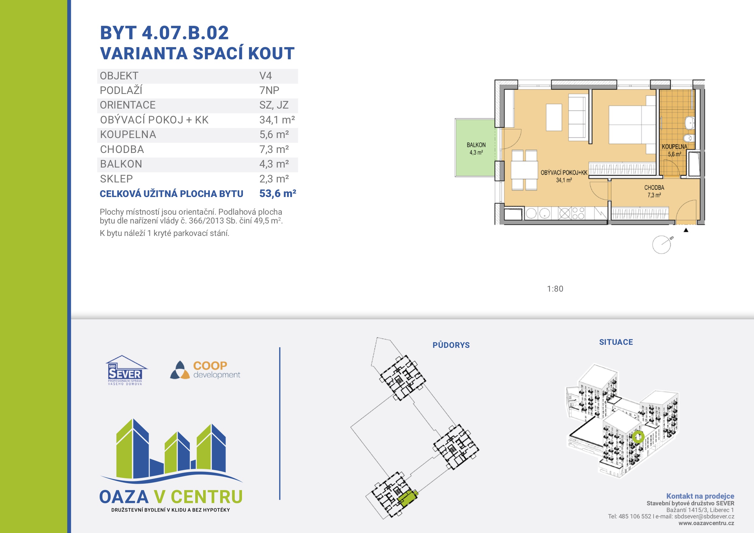 byt 4 07 B 02 varianta spaci kout