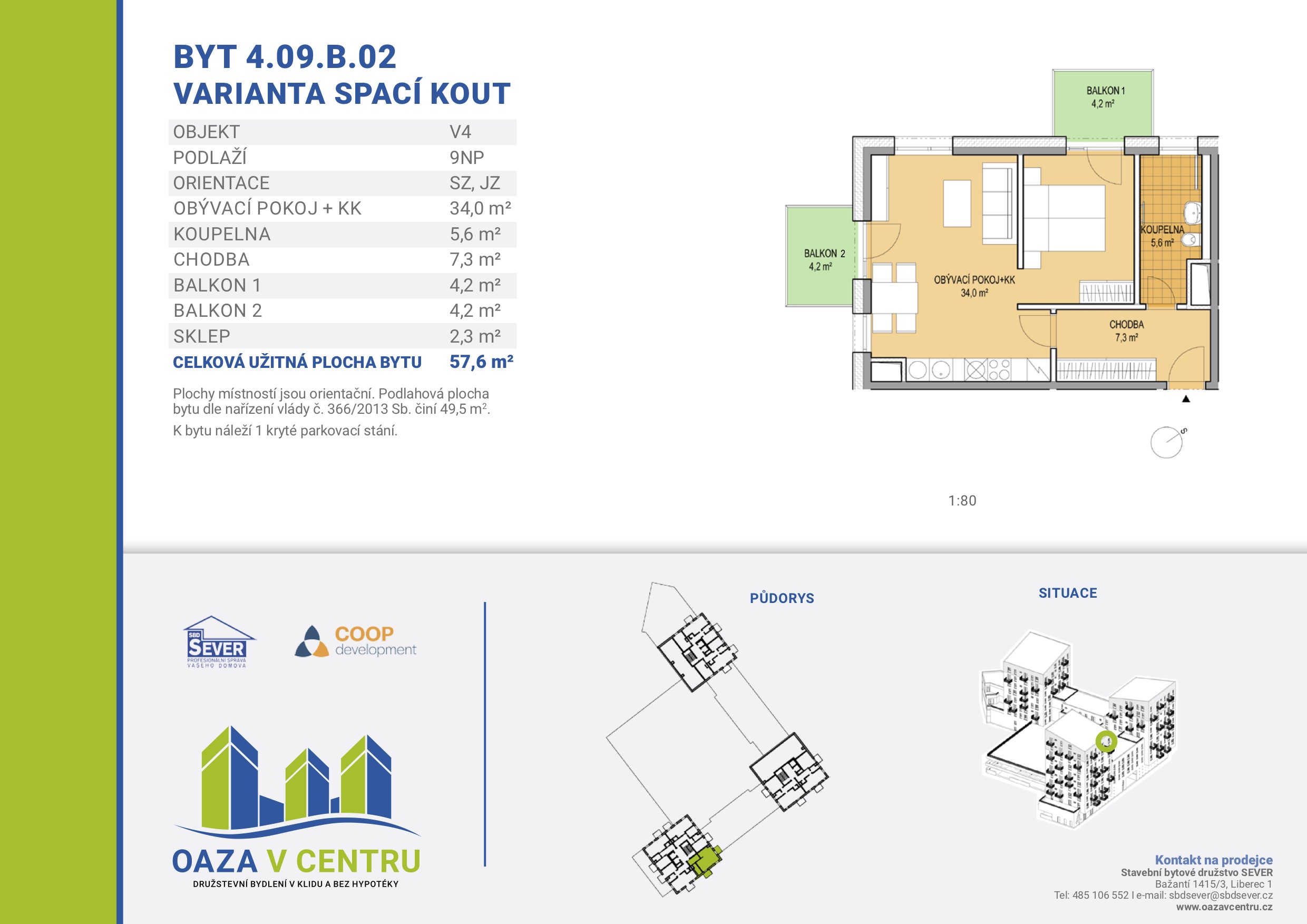 byt 4 09 B 02 varianta spaci kout