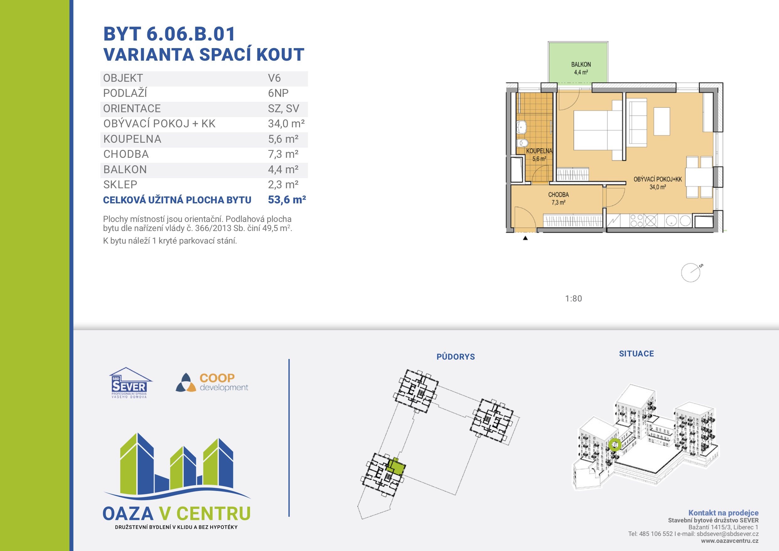 byt 6 06 B 01 varianta spaci kout