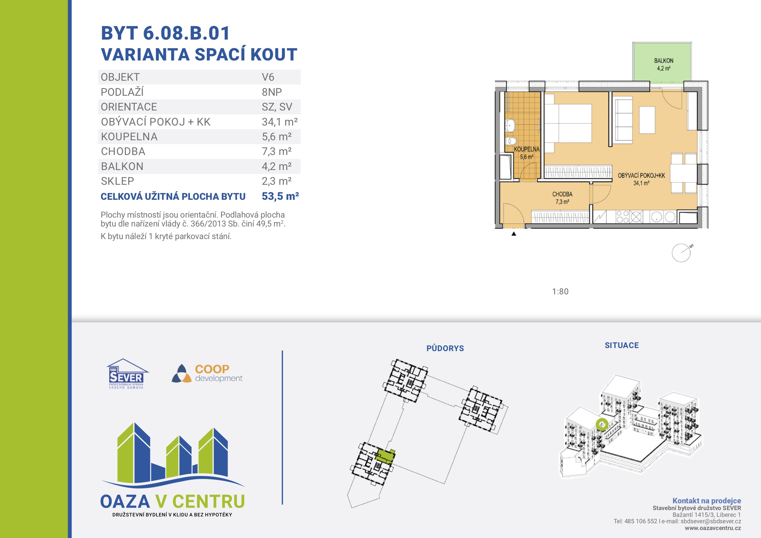 byt 6 08 B 01 varianta spaci kout